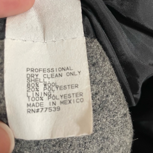 Stephanie Mathews Pea Coat Medium Gray Wool Blend Double Breasted With Hood - Picture 9 of 14